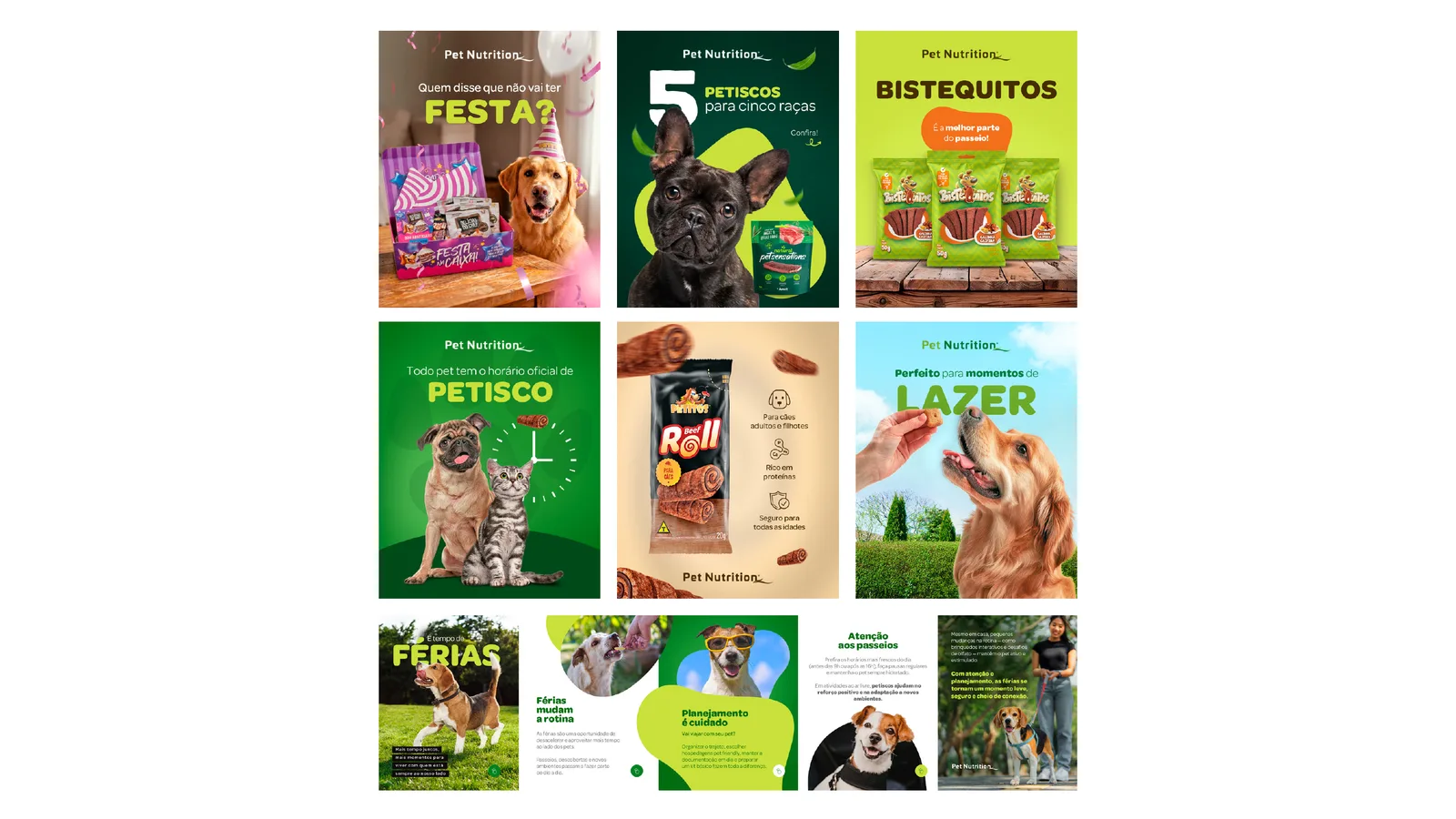 Pet Nutrition – grid de peças para redes sociais